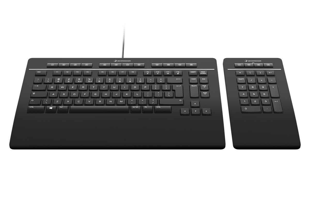 3Dconnexion Clavier Pro avec Numpad, Français (AZERTY) Noir Mat