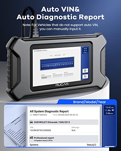 Mucar Cs5 Obd2 Scanner - Professional Car Diagnostic Tool For Engine, Transmission, Abs, Srs, Bcm Systems - Battery Test - Dtc Library - Auto Vin - Lifetime Free Updates - Android 7.0 #TOP3