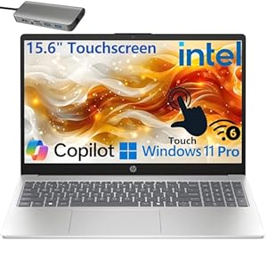 HP 15.6″ Touchscreen Laptop Computer for Home Business and Student, 32GB DDR4 RAM, 1TB PCIe SSD, 13th Gen Intel 6-Core (Beat i5-1155G7), WiFi 6, Bluetooth 5.3, Copilot Key, Windows 11 Pro, Type-C Hub