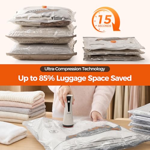 Monalife Vacuum Seal Bags for Clothing Travel with Electric Pump,8 Pack - image 9