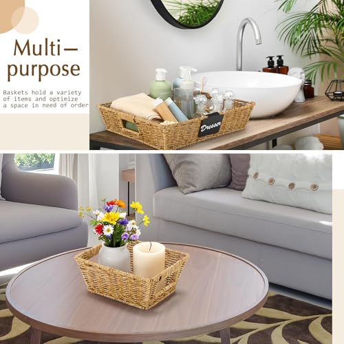 Marsui-9-Pcs-Wicker-Storage-Baskets-for-Pantry-Organization-with-Handle-Labels-Handwoven-Multi-size-Brown-Small-Organizer-Baskets-Storage-Bins-Container-for-Shelves-Closet-Toilet-Christmas-Holiday