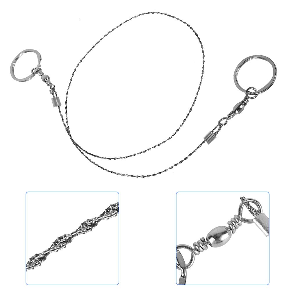 Wire Saw, Camping Saw Universal Portable Stainless Steel Wire Survival Saw 360 Lifesaving Saw Rope Saw for Camping Emergency Lifesaving