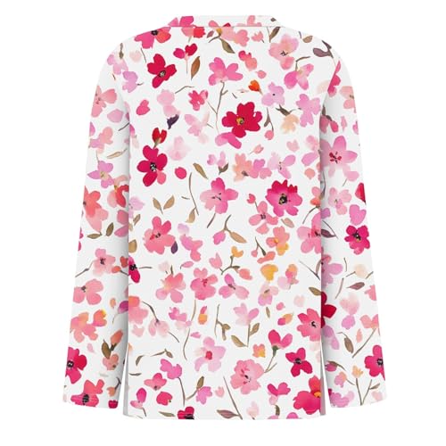 Long Sleeve Shirts for Women 2025 Fall Fashion Basic Trendy Crew Neck Floral Printed Casual Tops4