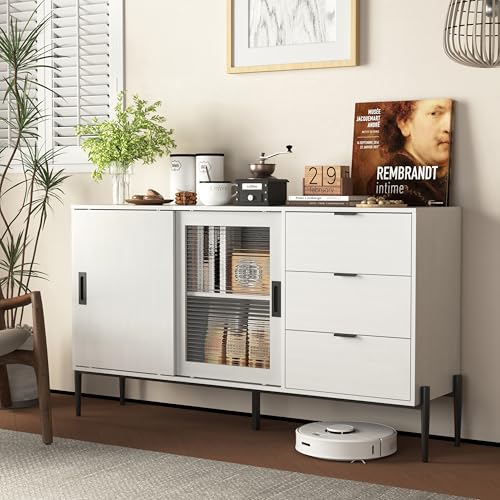 Aparador Azul 150x40x80 Tipo Vitrina Salon...