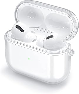 علبة حماية مقاومة للماء من مادة بولي يوريثين مقاوم للحرارة لسماعة ايربودز الجيل 3 اصدار 2021، مع سلسلة مفاتيح (شفافة)، متعدد، لسماعات رأس