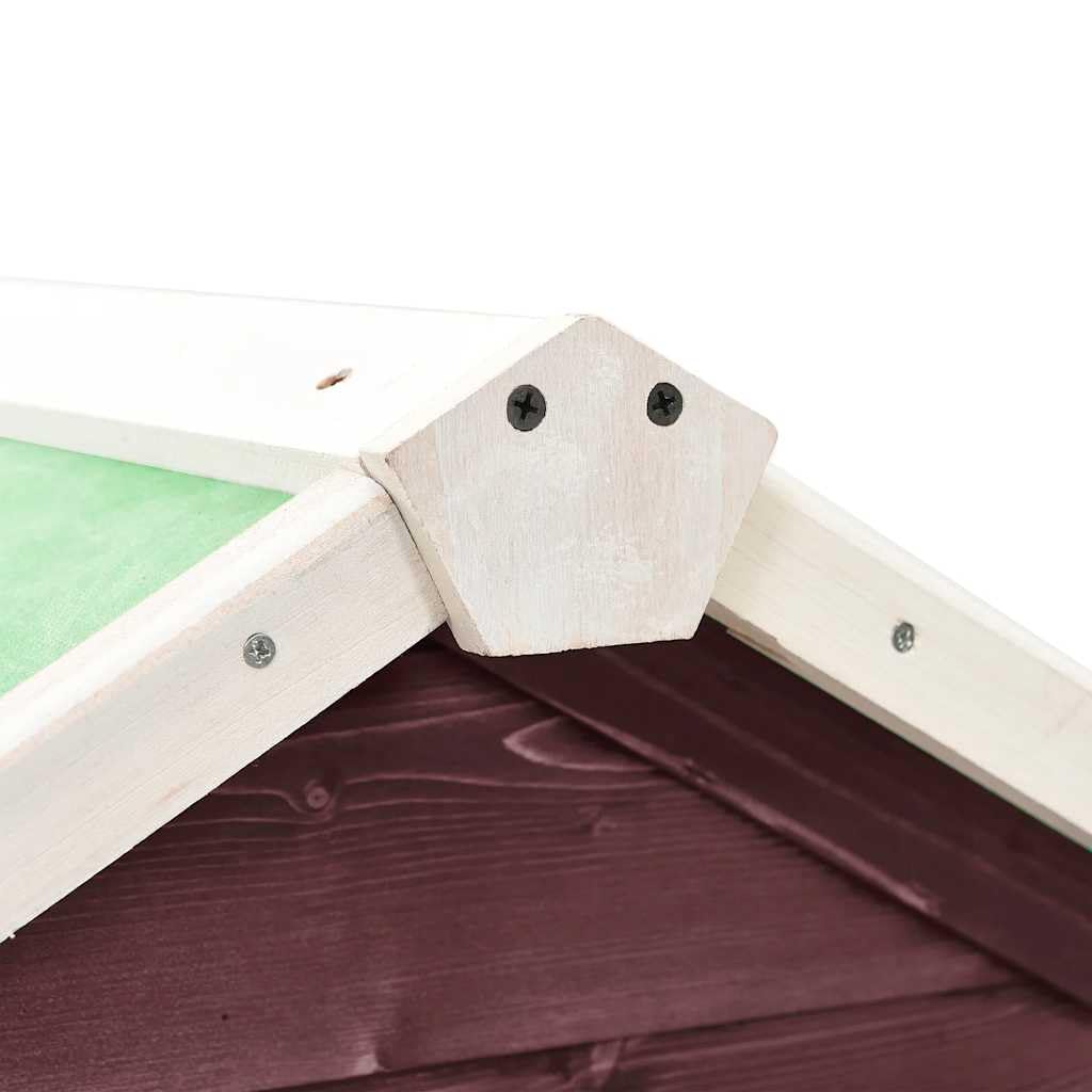 Klapa z 2 poziomami Moka i biały, 140 x 63 x 120 cm, z litego drewna jodłowego dla królika z rampą, wodoodporny zielony dach, szufladą do czyszczenia i drucianą siatką