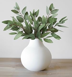 Carrot's Den White Round Vase - Minimalist Nordic, Japandi, Mid Century ...