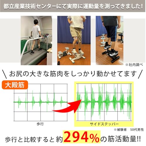 【公式】エアロライフ サイドステッパー 静音 静か 健康器具 人気ランキング 60分 コンパクト 筋トレ 踏み台 有酸素運動 運動器具 家庭用 長時間 ステッパー (サイドステッパー) 8枚目