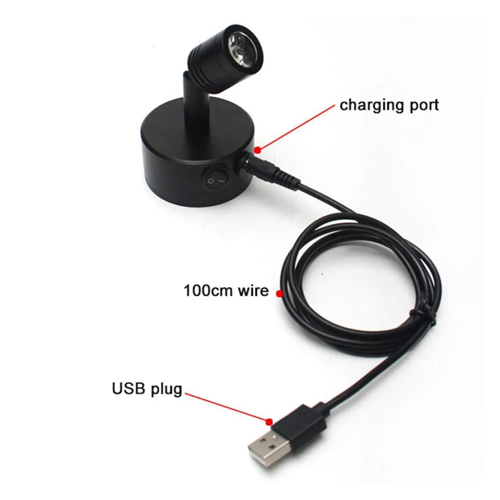 Lampada di ricarica a LED ricaricabile tramite USB da 3 W con ventosa, luce d'accento a LED 4000 K, luce for esposizione di dipinti for armadio(3W 4000K)