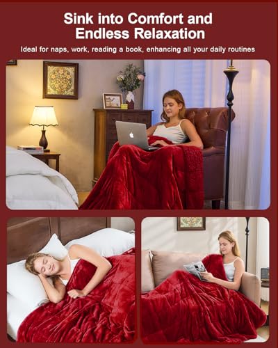 Super Fuzzy Soft Sherpa Fleece Weighted Blanket, 20 lbs Dual Sided Fluffy Heavy Weighted Blankets for Adults - No Bunching with Double Layers of Soft Inner Lining (60"x 80", 20 Pounds)
