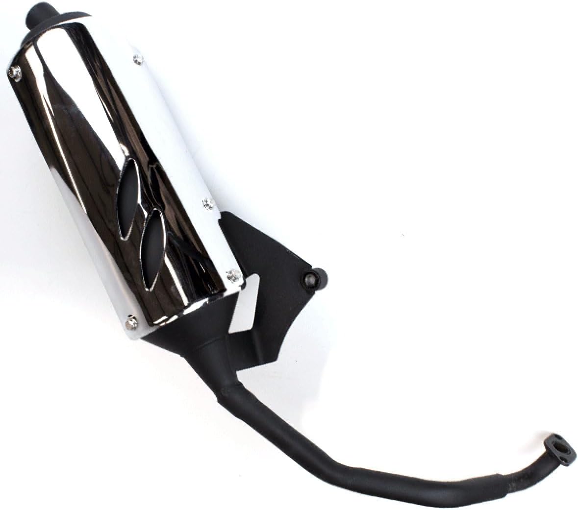 125cc Scooter Black Exhaust System compatible with Direct Bikes 125cc Cruiser E3 DB125T-7H, compatible with Lexmoto FMS 125 ZN125T-7H, compatible with Sinnis Shuttle 125 ZN125T-7H(SINNIS)