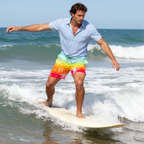 Image of Cozople Mens Swim Trunks 5.5 inch Compression Liner Swim Shorts Boxer Brief Lined Quick Dry Bathing Suit Swimwear