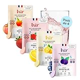 LXIR DRINK - Eau aromatisée en pastille sans sucre - Boisson multivitamines - Vitamines C et B - Hydratation quotidienne - Beauté de la peau - Vitalité - 48 pastilles - Citron/Fraise/Peche/Myrtille