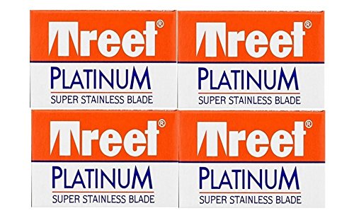 Lâminas de barbear Treet Platinum Double Edge, pacote com 40 unidades