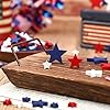 Bucherry Wood Stars Decorations Red White Blue Wooden Crafts Patriotic Star Shaped Tiered Tray Ornaments 4th of July Veterans Day Labor Independence Memorial(120 Pcs,0.4, 0.8, 1.2 Inch) #4