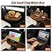 Car Food Cup Holder Tray - 360° Rotating Car Table and Car Seat Tray Detachable Wooden Car Desk for Laptop and Food Tray Compatible with Tesla Model Y/3/S Ford F150/Explorer 9.45