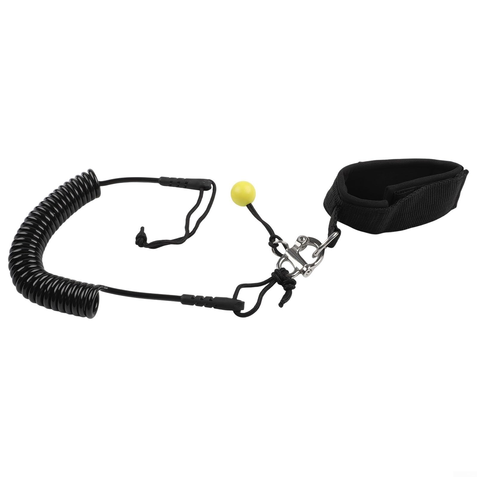 Surfboard Leash 5mm Coiled Elastic Ankle Strap with Quick Release Buckle for Surfing Paddle Board Longboards Black