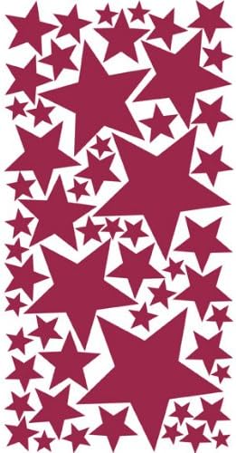 57 Peel & Stick Removable Wall Decals Stars, Brickred