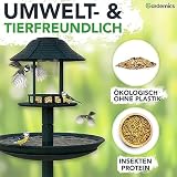Gardemics Vogelfutter Wildvögel ganzjährig 10 Kg - Mit Mehlwürmern - Premium Protein Wildvogelfutter Ganzjahresfutter für Artenvielfalt im Garten