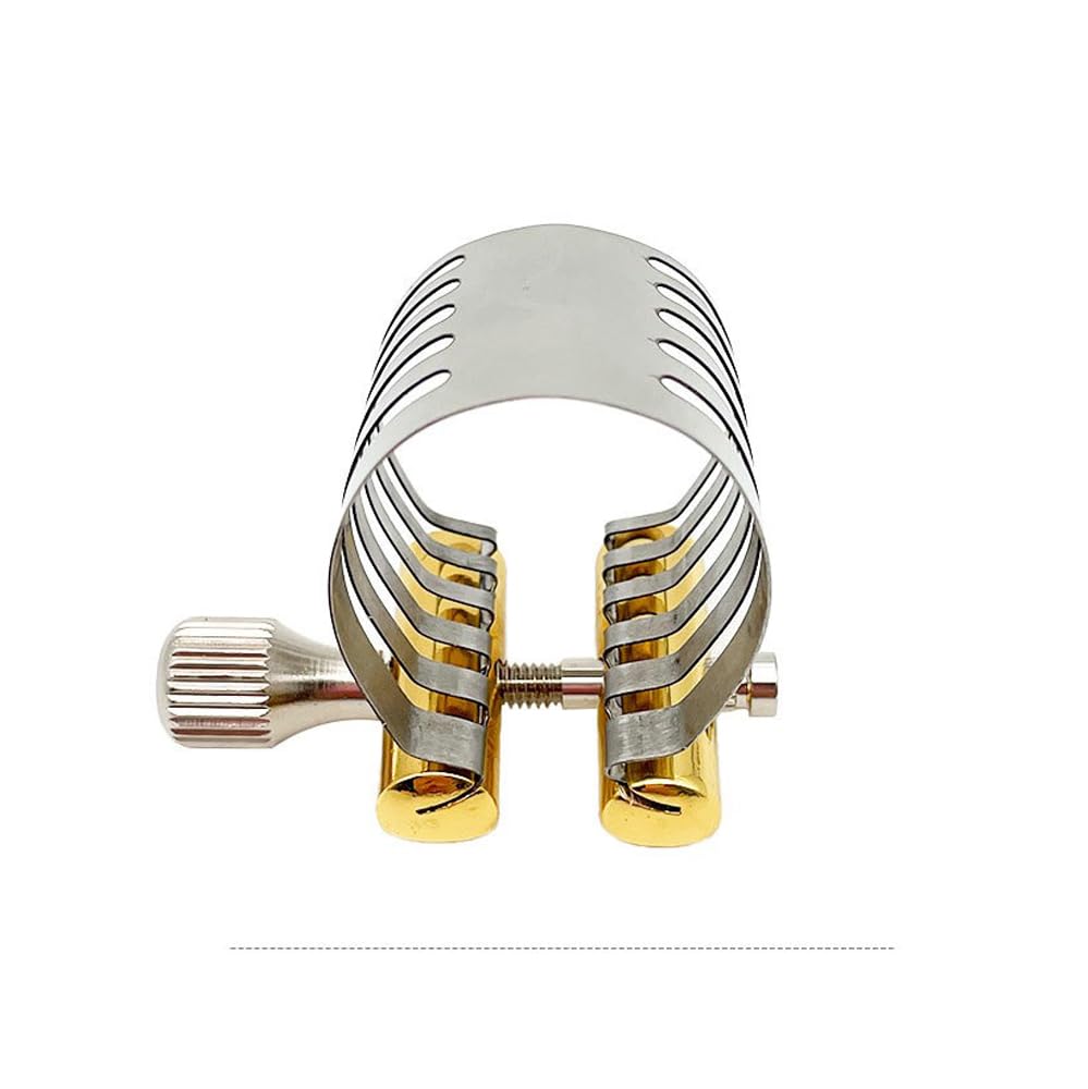 Ligadura para clarinete, 2 unidades, abrazadera de caña de acero inoxidable para boquillas de goma dura, ligadura de metal para boquilla de clarinete, mejora el tono y la estabilidad