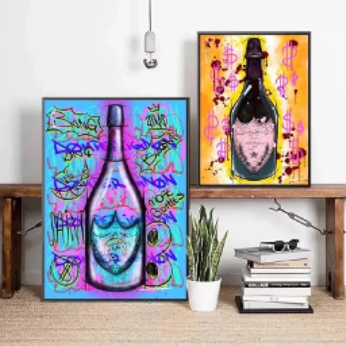 Image murale bouteilles de parfum de vin abstrait 60x80 cm une decoration interieure raffinee
