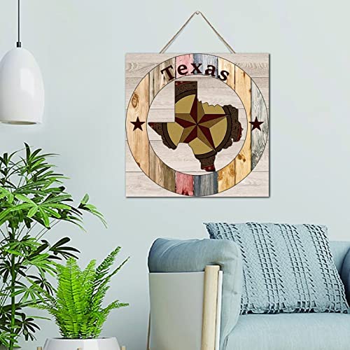 Panneau mural vintage en bois Texas 30x30 cm pour décoration de salon