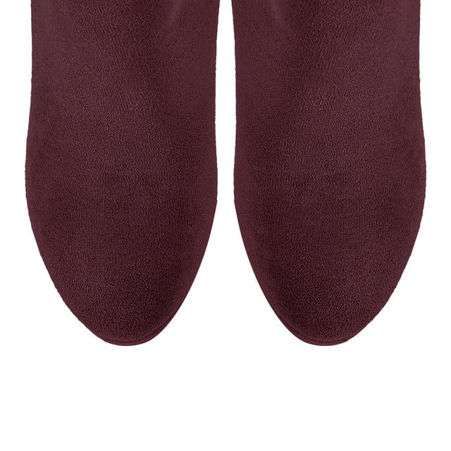 Richealnana Women's Platform Stiletto Heel Side Zipper Knee High Boots Solid Long Boots4