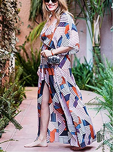 Kimono suelto para mujer estilo caftán rosa para lucir en la playa 3