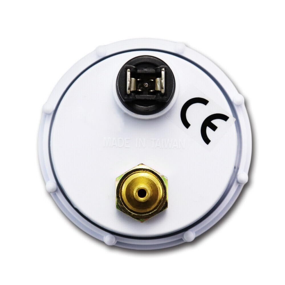 MOTOR METER RACING 2-1/16" 52mm Mechanical Boost/Vacuum Gauge -30 inHg 30 PSI White Dial Blue Light for Car Truck