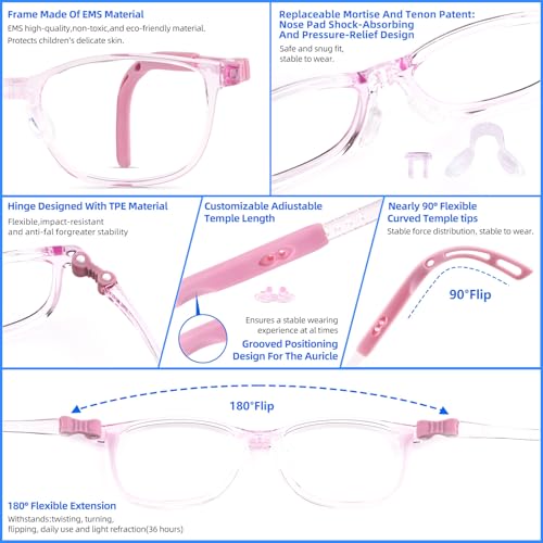 Image of EYEBUDDY Blue Light Glasses for Kids Boys Girls,Computer Gaming Bluelight Glasses,Fake Glasses for Ages 2-12