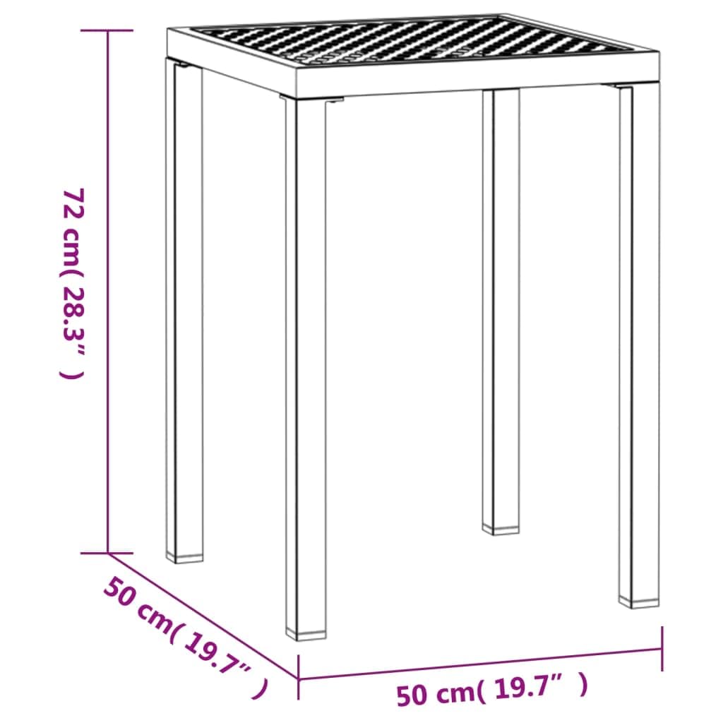 vidaXL Mesa De Jardín De Acero Antracita 50 X 50 X 72 Cm, Mesa De Exterior, Mesa De Comedor, Muebles De Jardín, Muebles De Patio