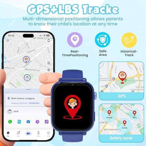 Image of MOKAST Kids Smart Watch Toys for Boys Girls - Children Watch for Kids 4-12 Years Touch Screen Watches with 15 Games Video Camera Music Player Alarm School Mode Education Birthday Gifts (4G Blue)