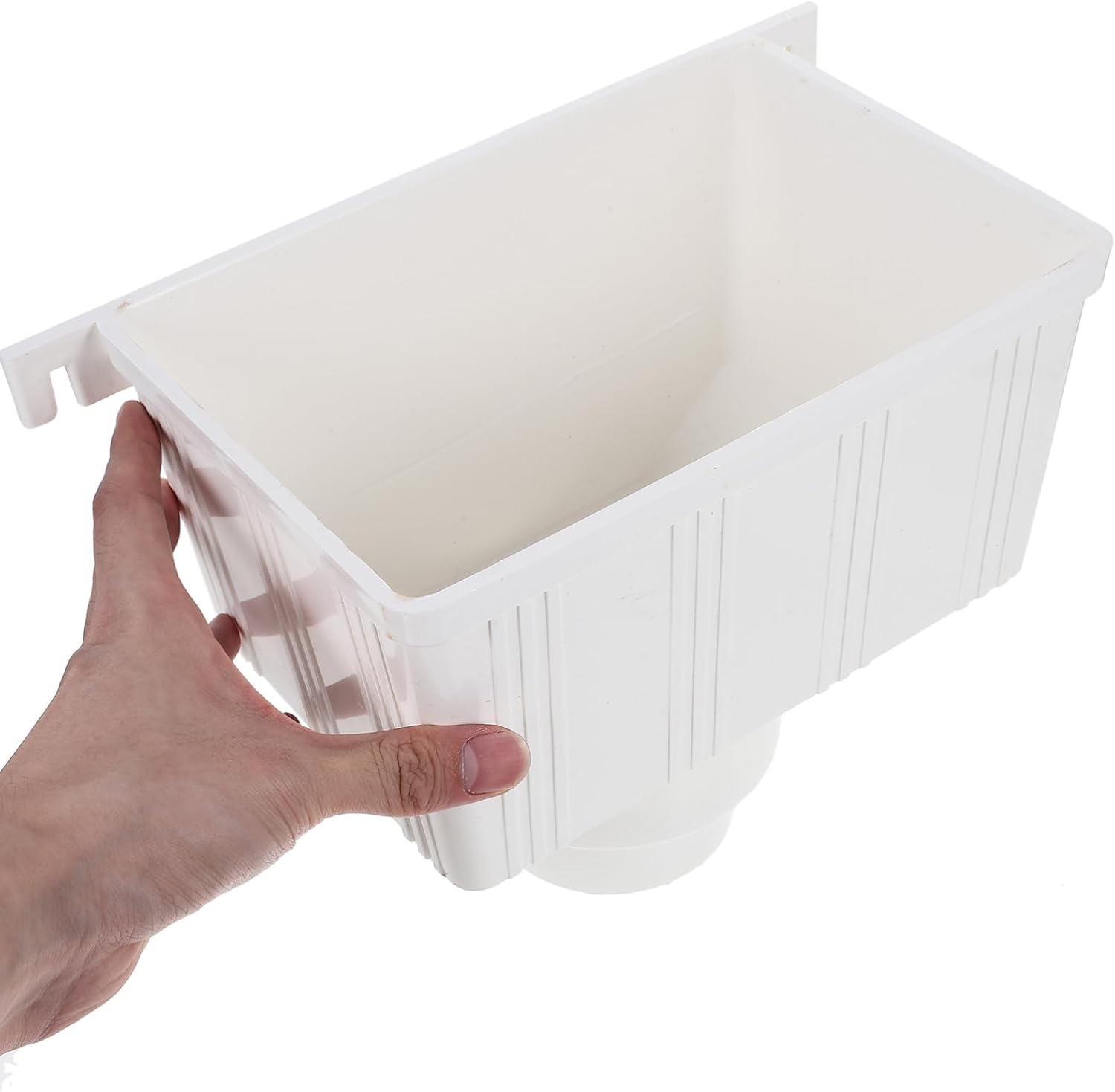 SEWACC Downspout Diverter Replacement Rainwater Collection Barrel Water Diverter, White Plastic, 10.43 x 6.06 x 8.07 Inch, Easy Installation for Gutter Downspout Connector