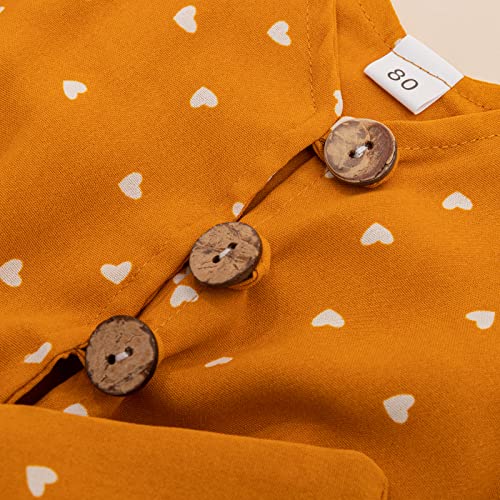 Toddler Girl Clothes 5T Baby Strap Sleeveless One Piece Halter Romper Casual Summer Jumpsuit, Yellow Heart 3-4T/110Cm #TOP4