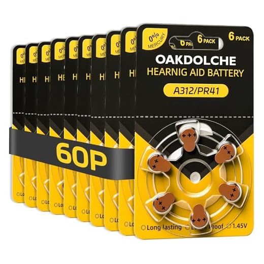 OAKDOLCHE Hearing Aid Batteries Size 312, 60 Count, Mercury Free Zinc Air, 1.45 Volt Long Lasting & Easy to Open