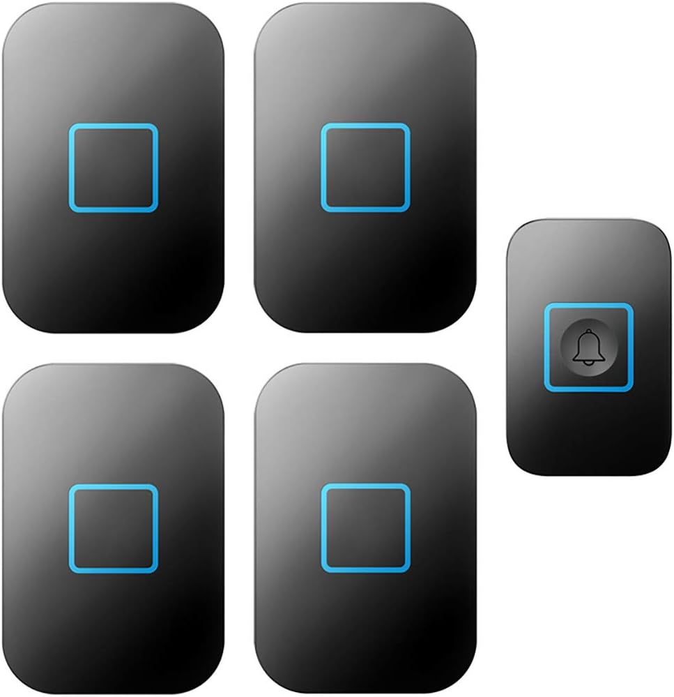 Wireless Doorbell, 1000Ft Operating Range Waterproof Doorbell Kit 4 Receivers 1 Push Button 60 Ringtones 5-Level Volume Cordless Doorbell Kit for Home Office Hotel,White(White)