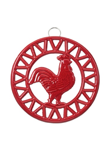 Old Dutch Two Tone Red Rooster Trivet, 8-Inch