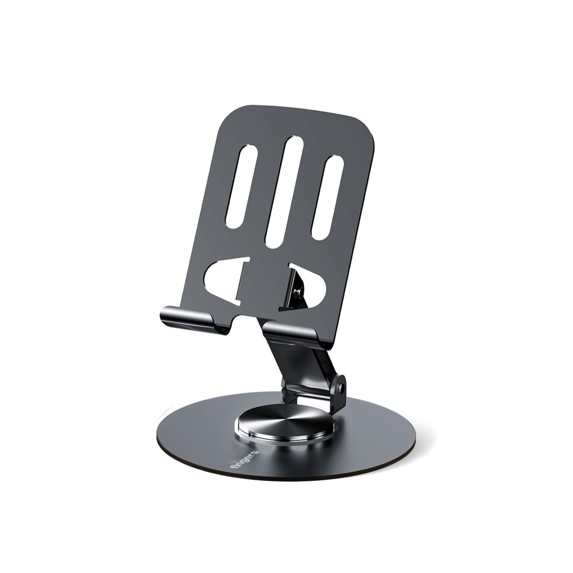 fingers hold-me-up3 portable universal mobile stand (360° rotation, foldable, charging-friendly, anti-slip & compatible with smartphones & tablets) - slate grey