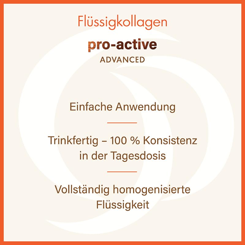 Pro-Active ADVANCED Kollagendrink Zitrone 600ml mit Kollagenpeptiden | Flüssiges Kollagen mit Hyaluronsäure, Vitamin C, Magnesium, Zink und Vitamin D3, Zitronengeschmack, 24 Tagesportionen.