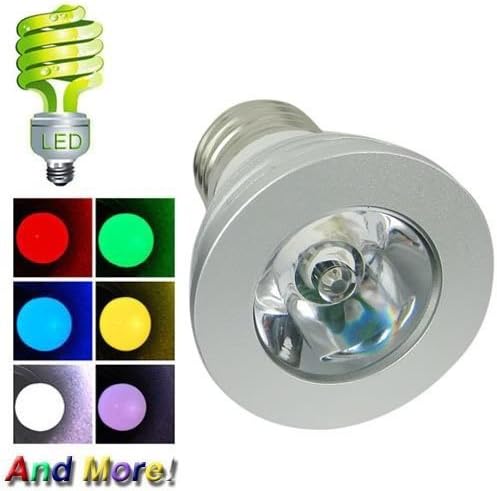 ePathDirect E27 Medium Base 3W AC100-240V LED Color Changing Light Bulb, LED Spot Light Replacement With IR Remote Controller