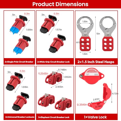 Image of Lockout Tagout Kit Electrical Loto 67PCS OSHA Compliant Safety Kit