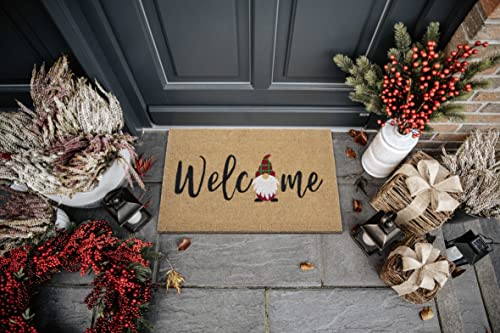 Hanse Home Fußmatte Weihnachten Kokos 45x70cm – rutschfeste Schmutzfangmatte Natur für Innen, Fußabtreter Welcome Wichtel Kokosmatte für Eingangsbereich & überdachten Außenbereich