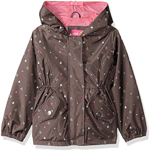 Pink Platinum Girls' Heart Print Anorak W/mesh Lining