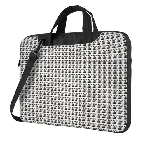 Sac d'ordinateur portable imprimé vache noir et blanc pour le bureau