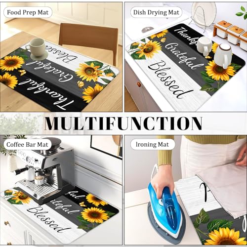 Image of Stove Top Cover for Electric Stove 28 inchx 20 inch, Sunflower Heat Resistant Glass Top Stove Cover Protector, Glass Cooktop Covers, Kitchen Flat Electric Stove Top Covers