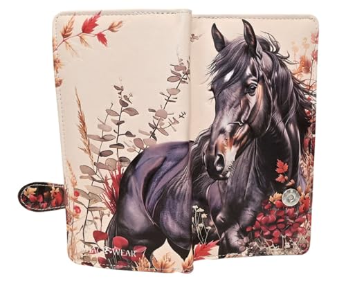 Shag Wear Autumn Horse Large Wallet for Women and Teen Girls Vegan Faux Leather Beige 7
