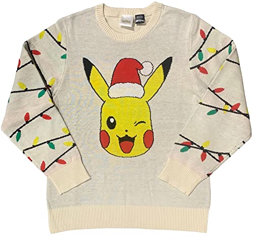 Pokemon Boys' Pikachu Holiday Lights Sweater
