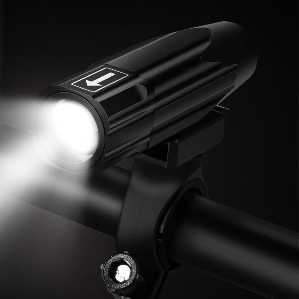 Éclairage Avant de vélo Rechargeable Ultra-Lumineux et étanche avec réflecteurs, Compatible avec Tous Les vélos et VTT.