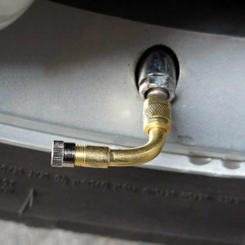 Valvola Pneumatici Aria Ottone Estensione 90 Gradi Adattatore - Foto 3