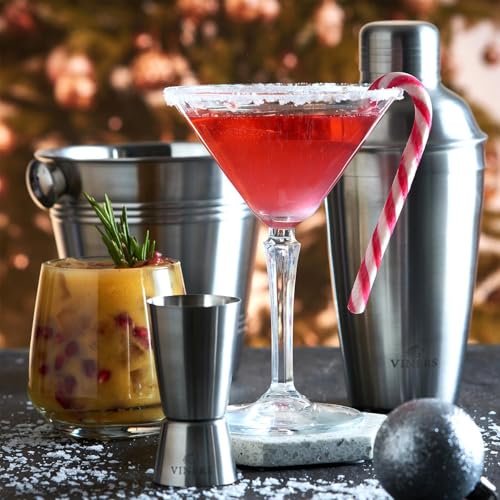 Viners Barware Brushed Silver Cocktail Shaker, 500ml - Image 4